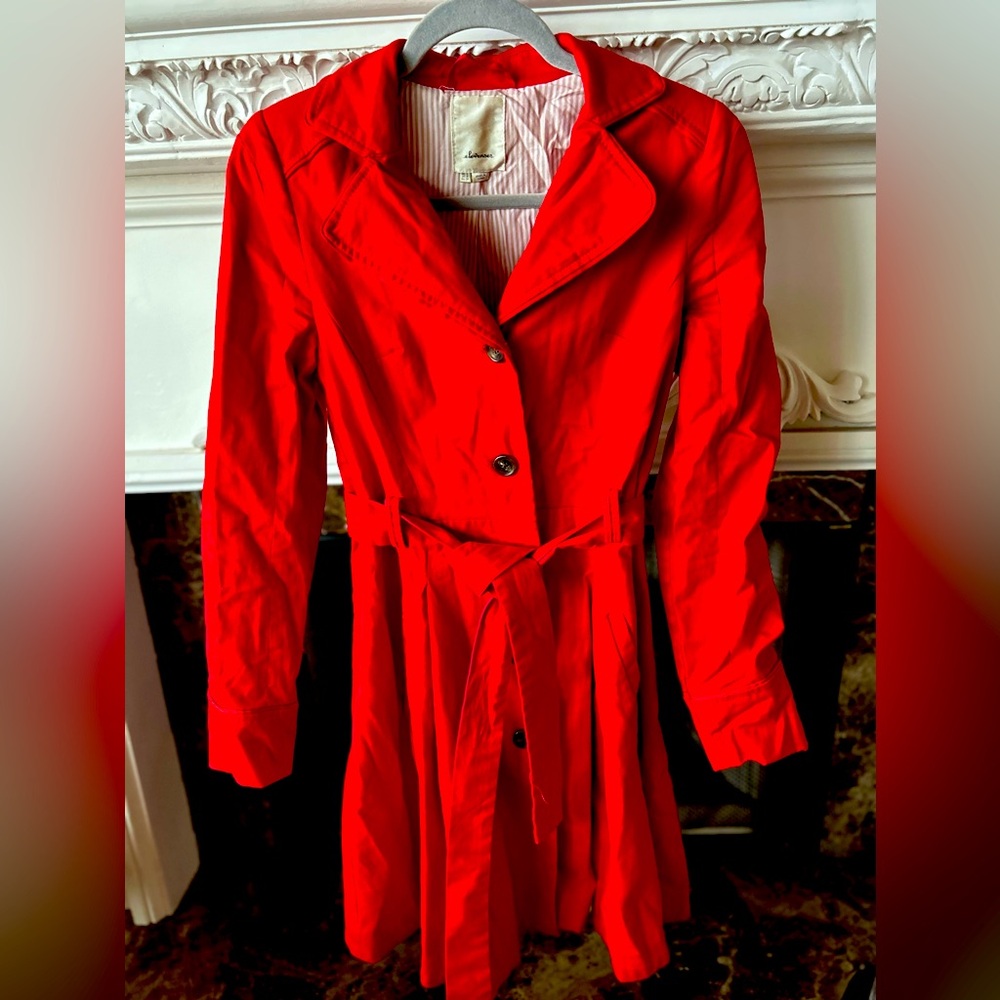 Elevenses for Anthropologie beautiful red long coat